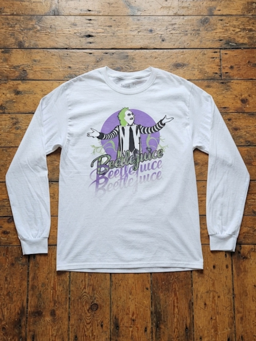 Beetlejuice White Long Sleeve Shirt